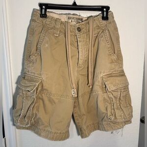 Abercrombie & Fitch Paratrooper Shorts Mens 28 Khaki Vintage Y2K Heavy Cargo
